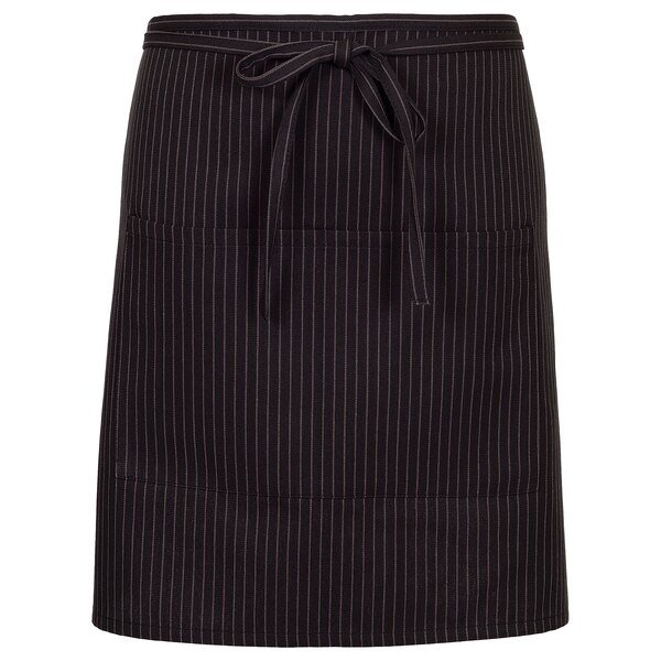 Waist Apron, Half Bistro, F28, Black White Pinstripe, Fame Fabrics, Mfr#: 33564